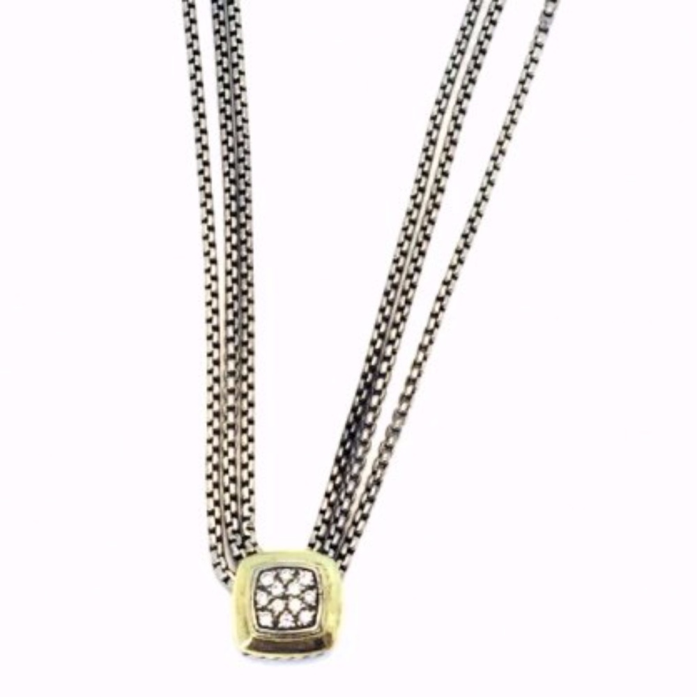 18K David Yurman Sterling Silver Pave Diamond Neck - Picture 2 of 3